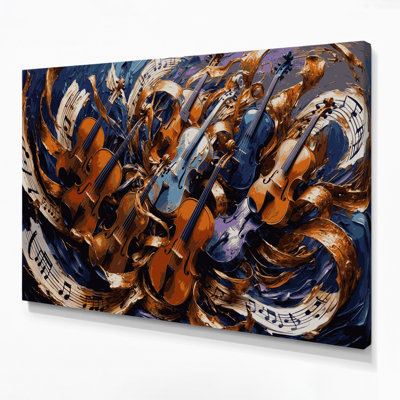 Art musical sur toile mauve