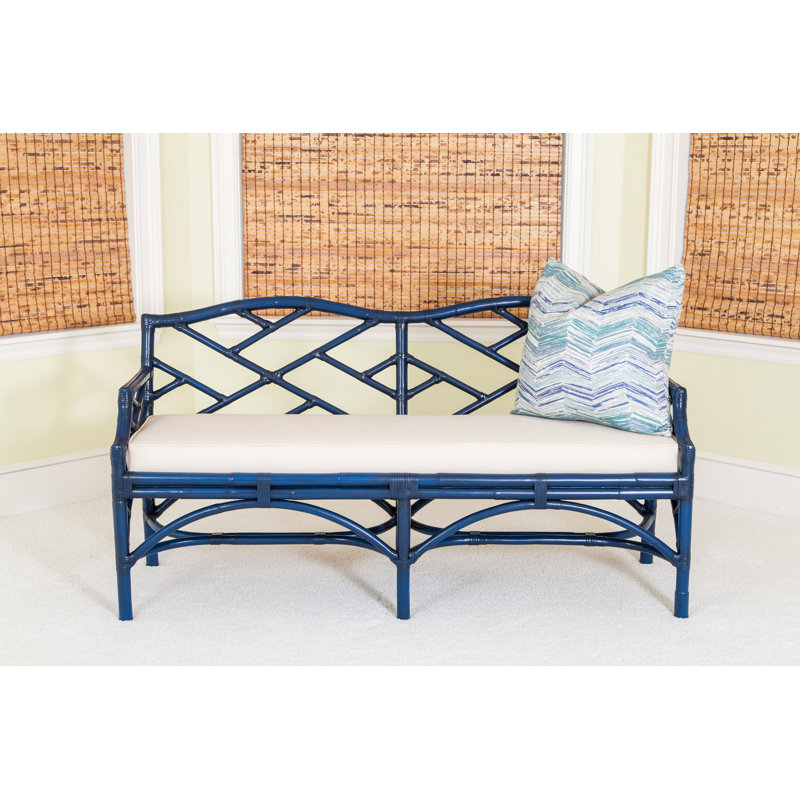 Chippendale Upholstered Bench, Navy