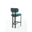 Tabourets de bar rembourrés confortables en tissu moderne pour îlot de cuisine et salle à manger en métal noir