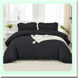 Ruffle Farmhouse Comforter Set - Soft Lightweight Fluffy Bedding Set - All Season Bed Set - 3 Piece Aesthetic Bed Set - Comforter - 2 Pillowcases