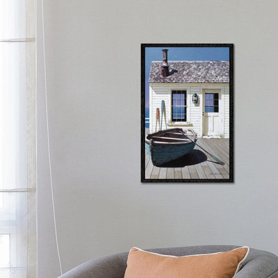 Blue Boat On Deck 1 Piece Wall Art on Canvas