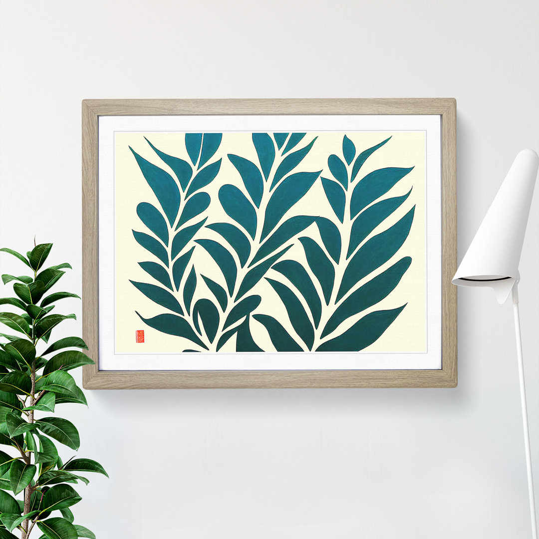 Fern Leaf Silhouette - Single Picture Frame Print