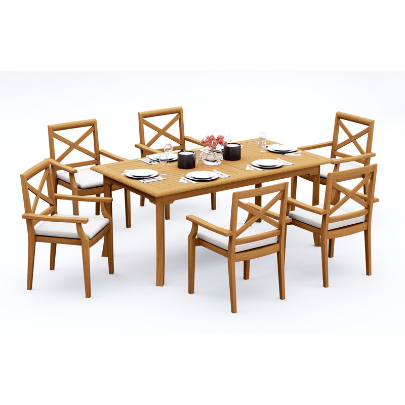 Ensemble de table d'extérieur rectangulaire L 71 po Damarrea, 6
