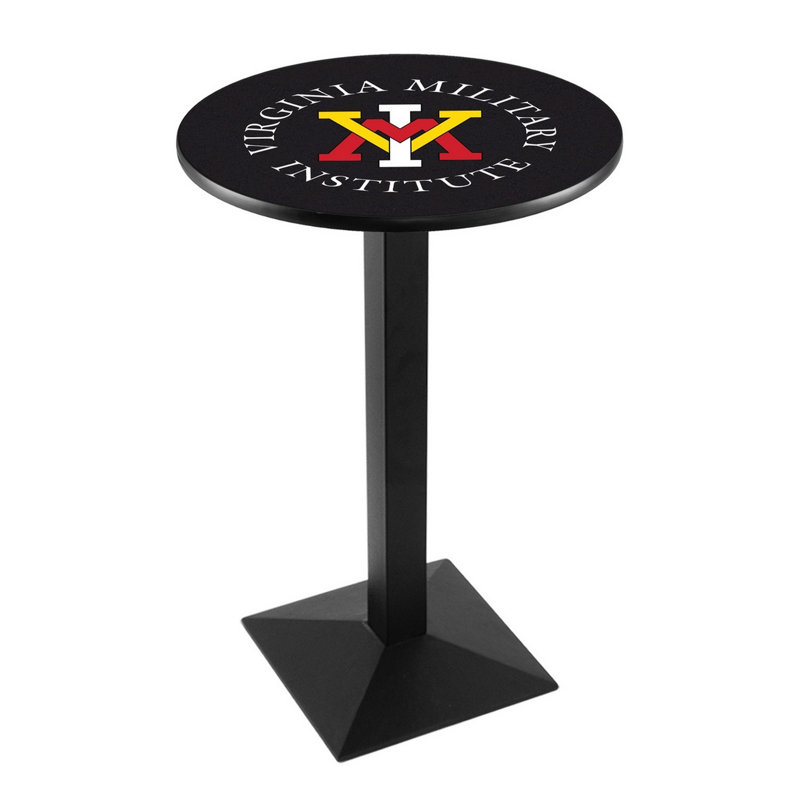 Round Metal Base Dining Table, Black Wrinkle, Virginia Military Institute