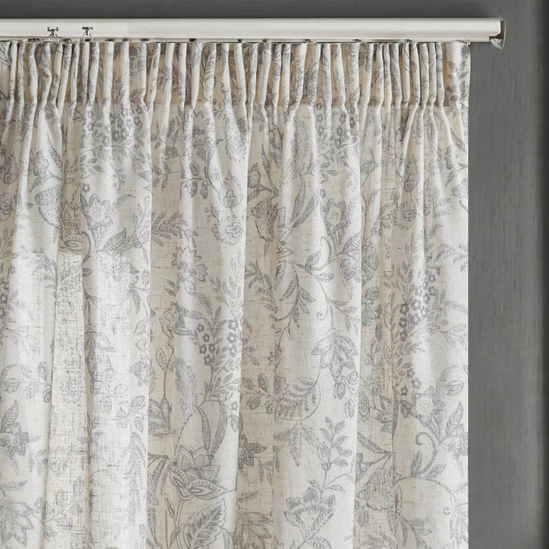 Linen Blend Sheer Curtain Panel Pair
