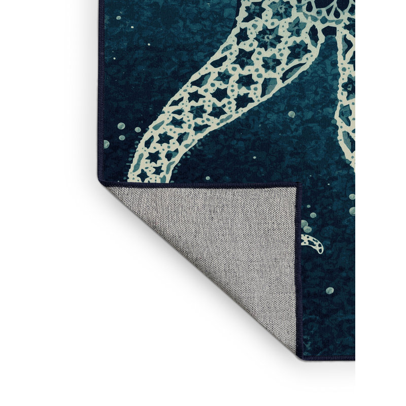 Tapis marocain bleu marine lavable à la machine Hamilton Kanaloa, 8x10