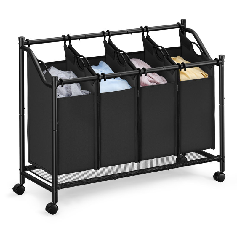 Rolling Laundry Hamper, Ink Black