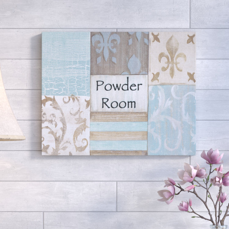 «Fleur de Lis Powder Room», impression sur toile tendue, H 16 po x l 20 po, Toile tendue
