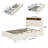 Upholstered Storage Bed with 3 Drawers & LED Light-12746646-12746647