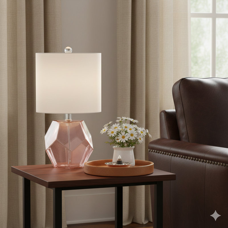 Lampe de table en verre