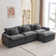 120" Sectional Sofa Comfy Cloud Couch for Living Room Modern Sofa Sleeper Deep Couches with Ottoman
