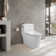 1-Piece 0.8/1.28 GPF Dual Flush Elongated Modern Toilet Soft Closing Seat, Quick Release In White Seat Included