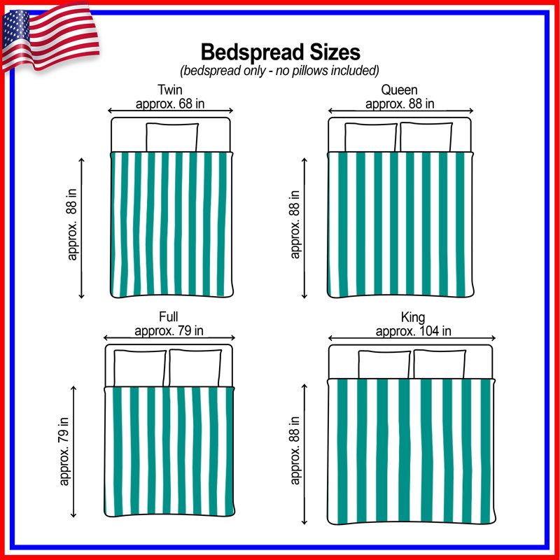 Vertical Striped Pattern Bedding Stripes Bedspread Pattern, Double