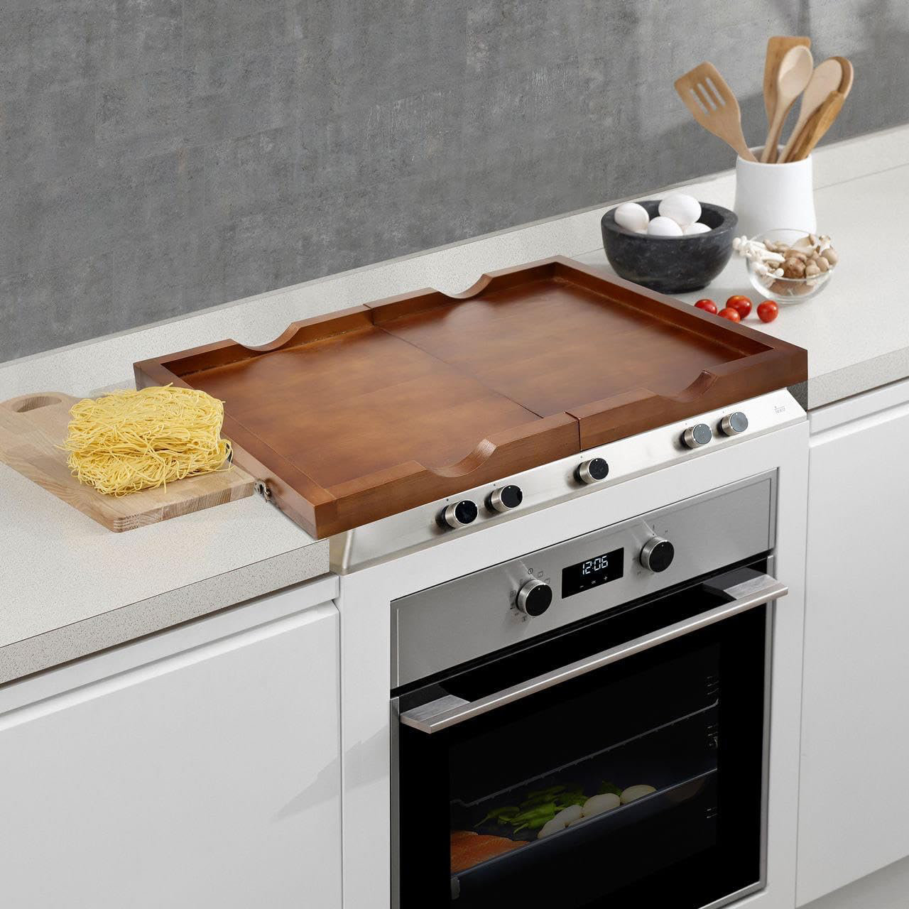 Support Pliable Pour Couvercle De Casserole – Organiseur De Cuisine Peu Encombrant Avec Coussinets Antidérapants, Repose-cuillère Et Support De Rangement Pour Poêles Et Accessoires De Cuisine