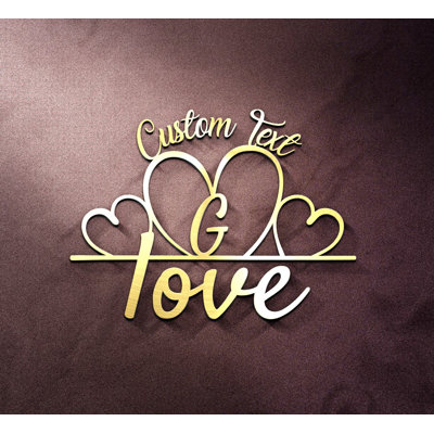 Family Sign Customized Heart Metal Wall Art Modern Decor With Your Special Texts For A Best Gift