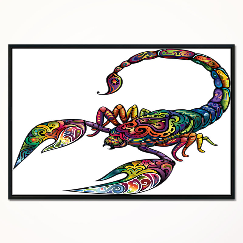 Animal «Cheerful Scorpion», impression, H 30 po x l 40 po x P 1,5 po, Cadre flottant