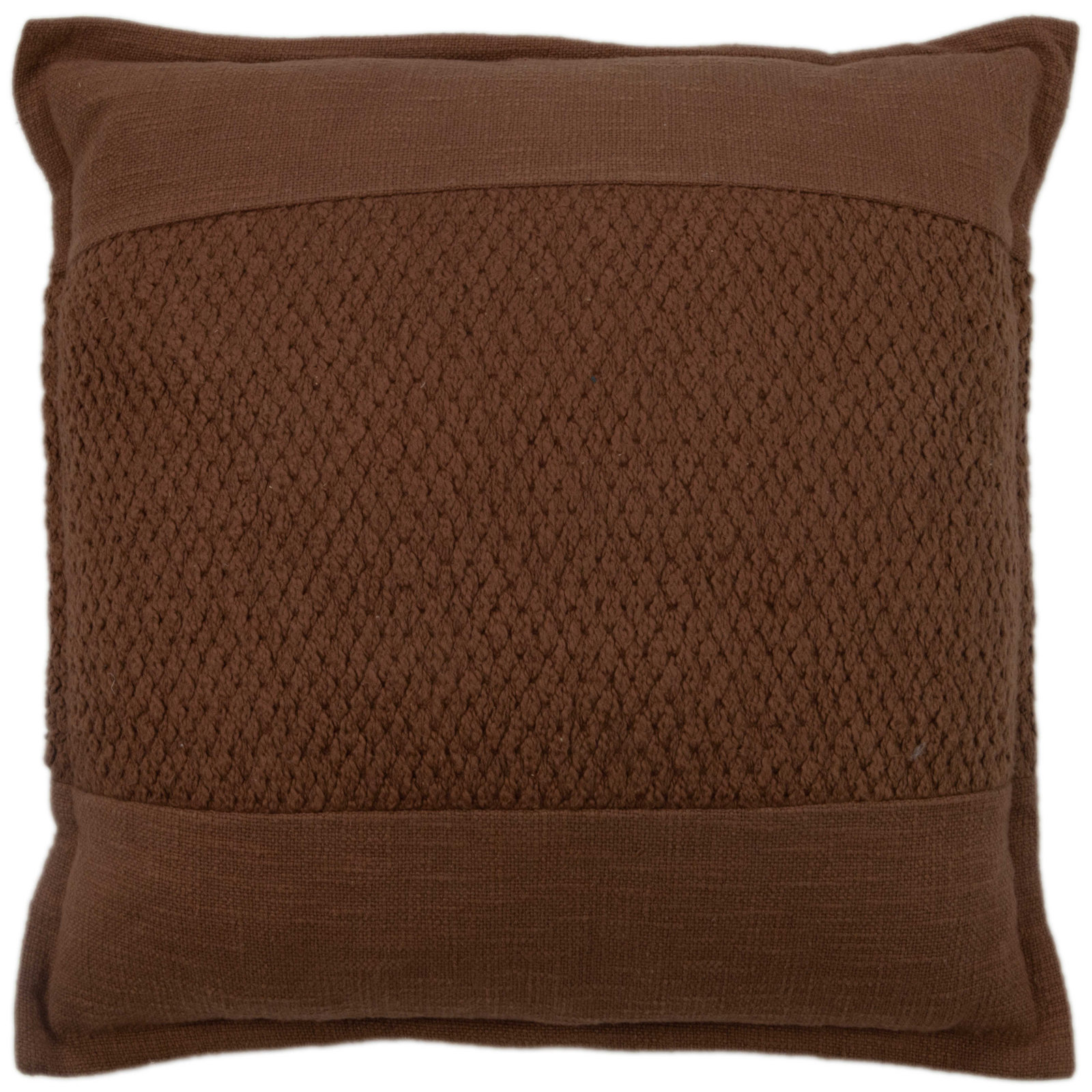 Colombe Flanged Cotton Throw Pillow, Brown