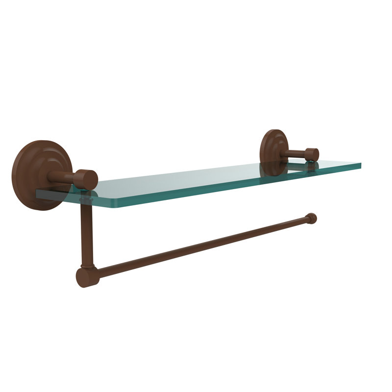 Meira Bracket Shelf with Towel Bar, Antique Bronze, 5" H x 22" W x 5" D