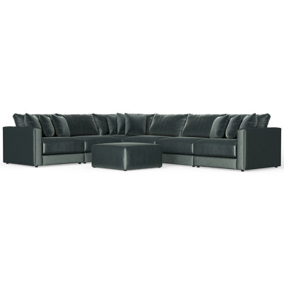 Rondale Six Piece Extra Deep Sectional With Matching Ottoman