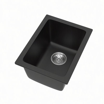 Évier de bar en quartz - Évier de bar encastrable en composite de granit 12 po x 16 po x 9-5 / 8 po