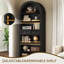 Bibliothèque arquée 73 ", bibliothèque de ferme à 6 niveaux avec tiroirs et tablettes ouvertes - tablette de présentation en bois avec tablette réglable-618192884-608758957