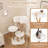 Solid Wood Cat Tree With Perch Natural Jute Scratching Posts Dangling Ball