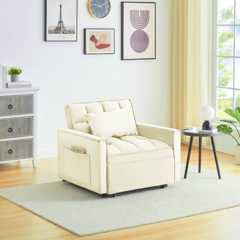 Canapé-lit, fauteuil convertible 3 en 1, fauteuil inclinable, fauteuil inclinable simple, convient aux petits espaces avec dossier réglable noir