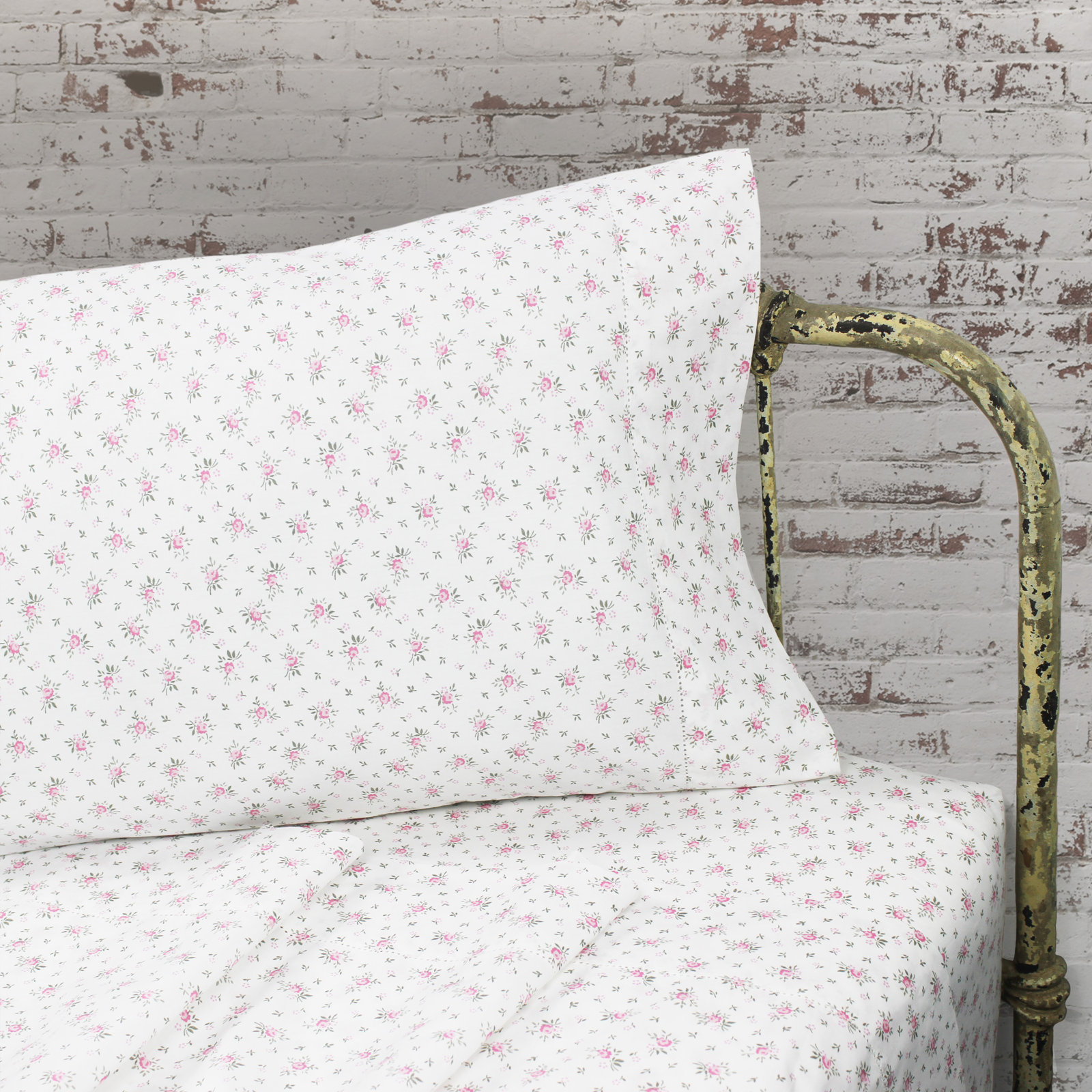 Beford Lane 100% Cotton Percale Sheet Set, Pink, Queen