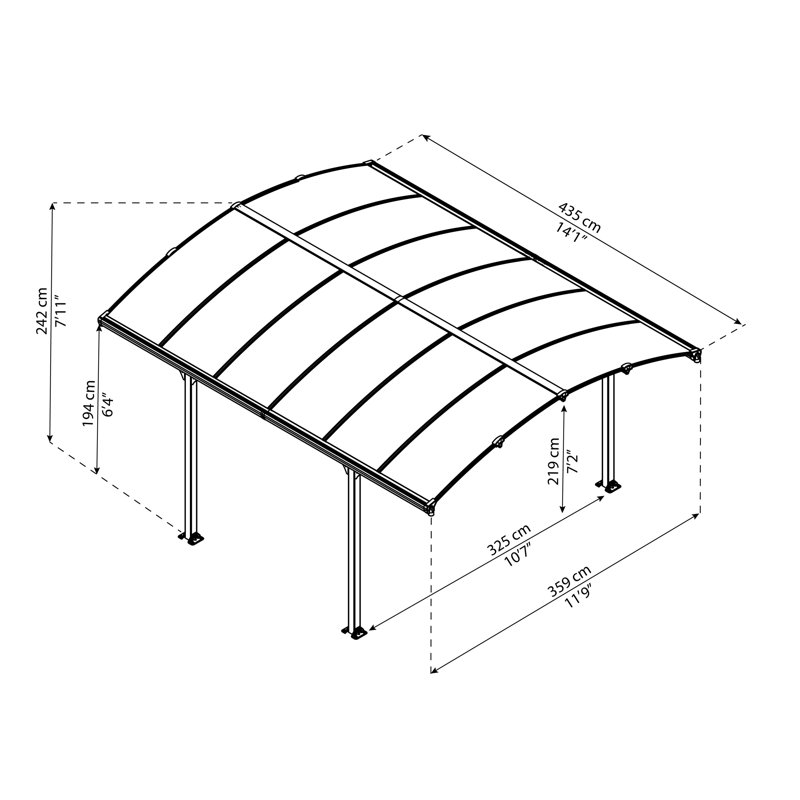 Arcadia 12 Ft. W x 14 Ft. D Canopy