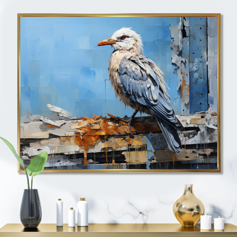 Collage de gardes-côtes Seagull, H 30 po x l 40 po x P 1,5 po, Cadre flottant doré