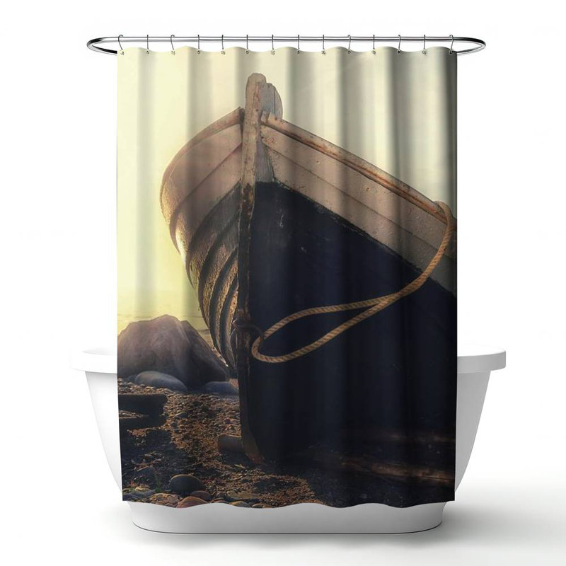 Shower Curtain PH7 – Polyester Shower Curtain, Dye Sublimation Print, 71" W × 74" L