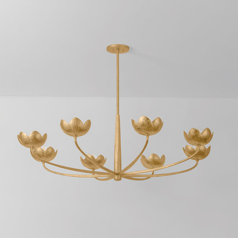ARCATA Chandelier, Gold, 18.25" H x 55" W x 55" D