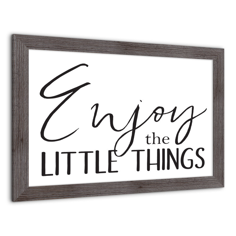 «Enjoy Little Things», reproduction encadrée, H 20 po x l 30 po x P 0,75 po