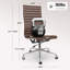  High Back Armless Genuine Leather Task Chair With Aluminum Frame, Armless Desk Chair-959486563