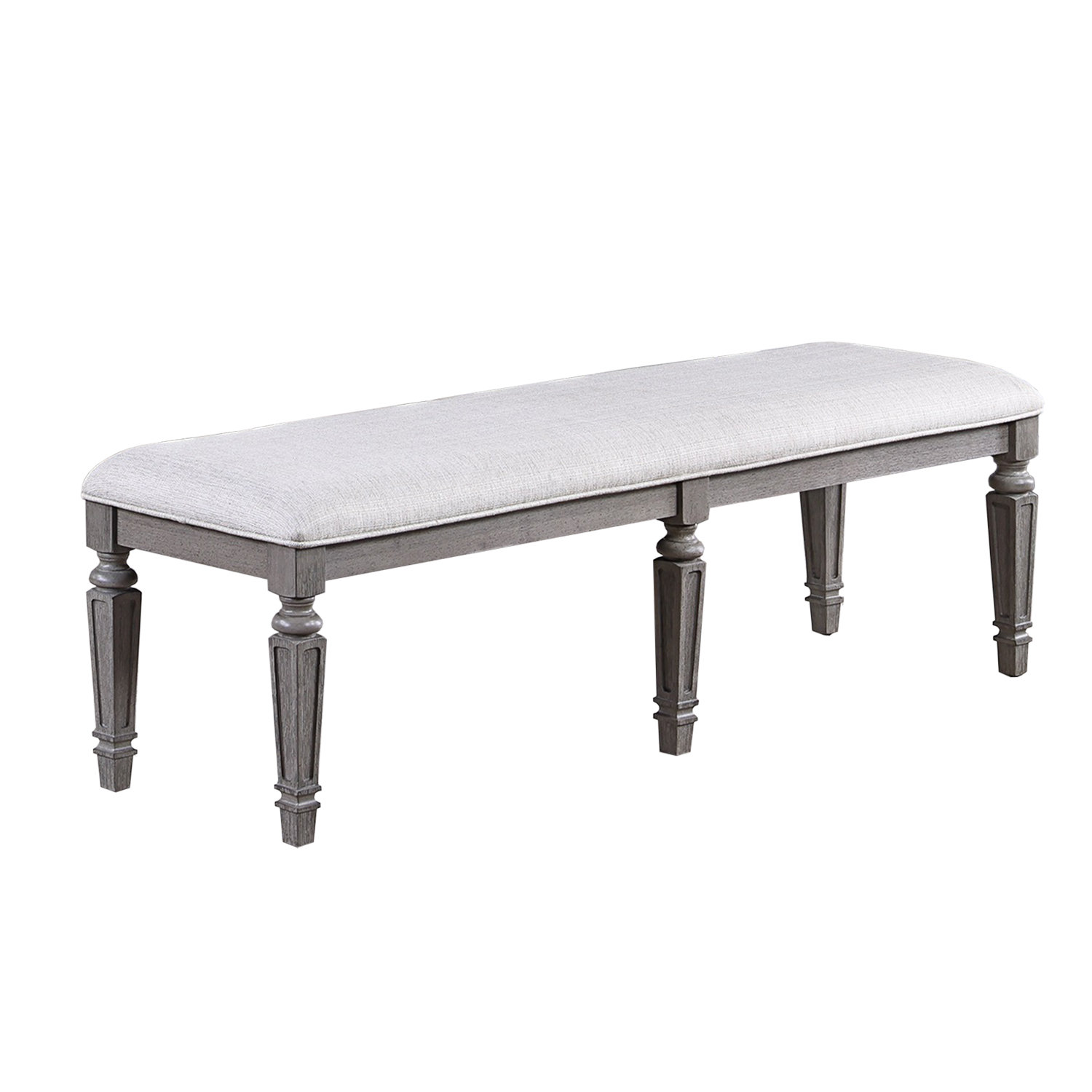 Darby Home Co Upholstered Dining Bench With Wooden Legs In Light Grey ...