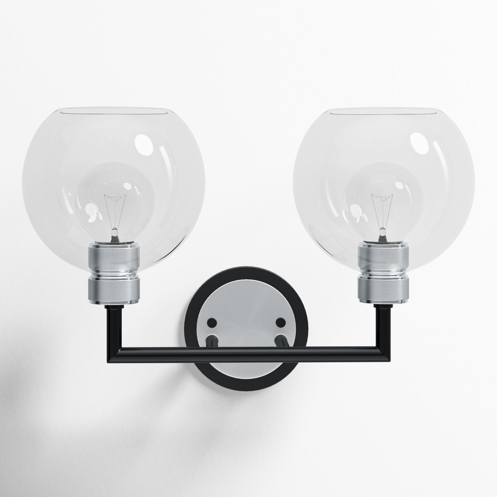 Davian 2 Light Transparent Dimmable Vanity Light