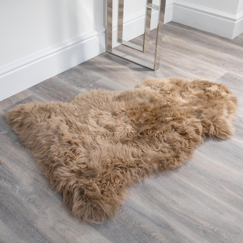 Oliveri Solid Colour Sheepskin Area Rug, Novelty 60 x 120cm