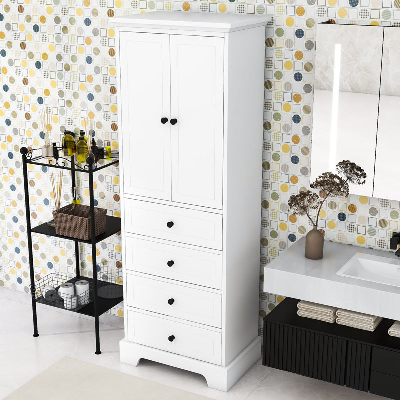 Armoire de salle de bain autoportante Fazon, Blanc