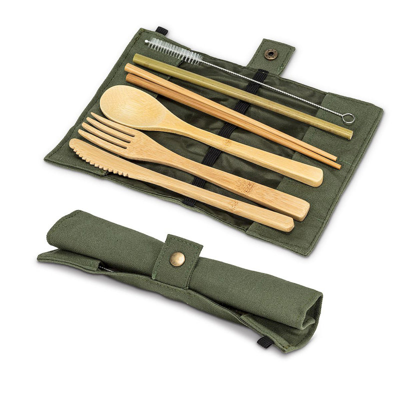Ebern Designs Eulalee Flatware Set, Green