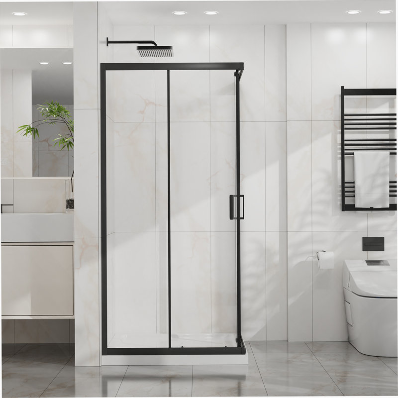 Porte de douche en aluminium avec ouverture coulissante