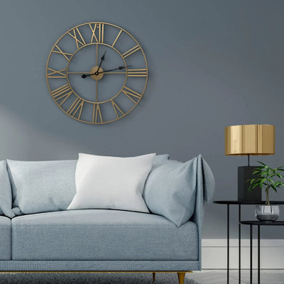 Sorbus 24" Metal Decorative Analog Round Wall Clock