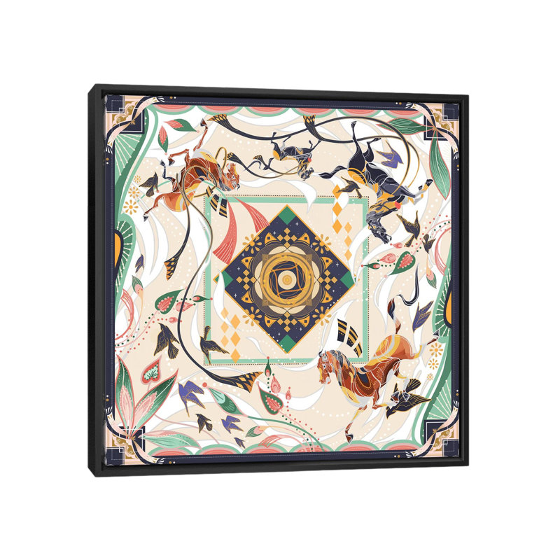 Pegasus by Sija Hong - Painting on Canvas, Black Framed, 93.98 cm H x 93.98 cm W