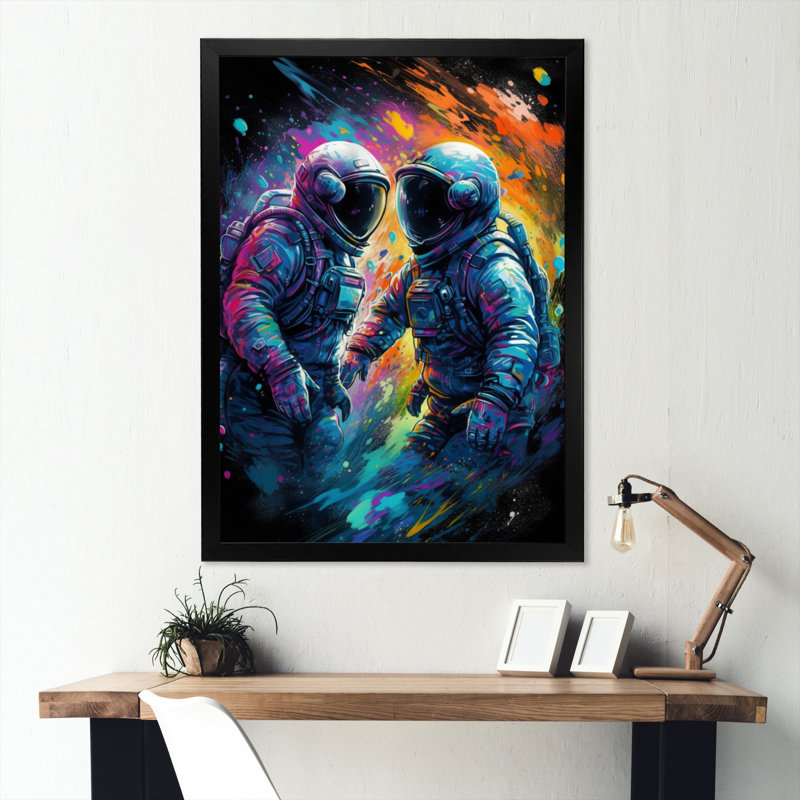Astronaut Confrontation, reproduction d'art sur toile, Noir, H 20 po x l 12 po x P 1 po