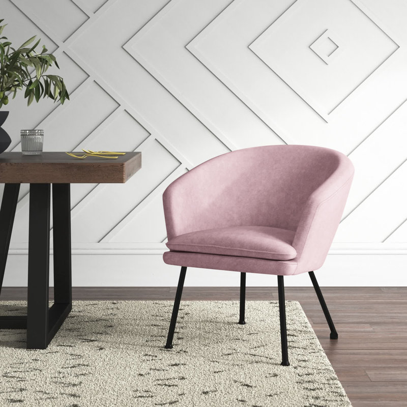 Bohanan Upholstered Barrel Chair, Rose