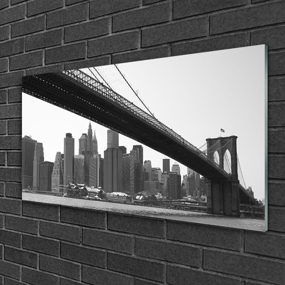 Glasbild "Architektur Brücke Stadt"