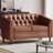 PU Leather 2-Seater Loveseat Sofa-1248362608