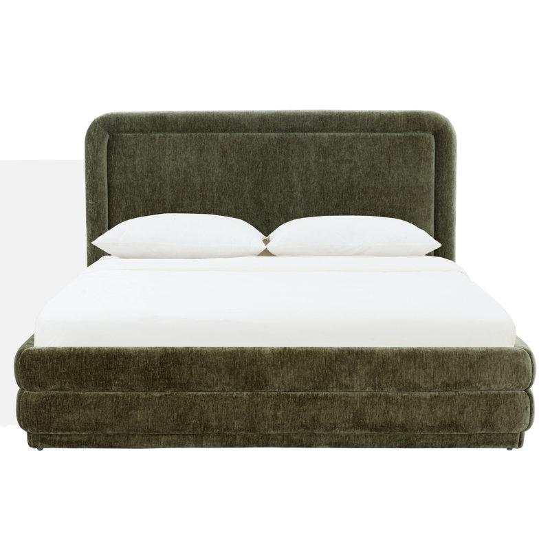 Abelina Jollie Chenille Bed, Queen, Olive Green