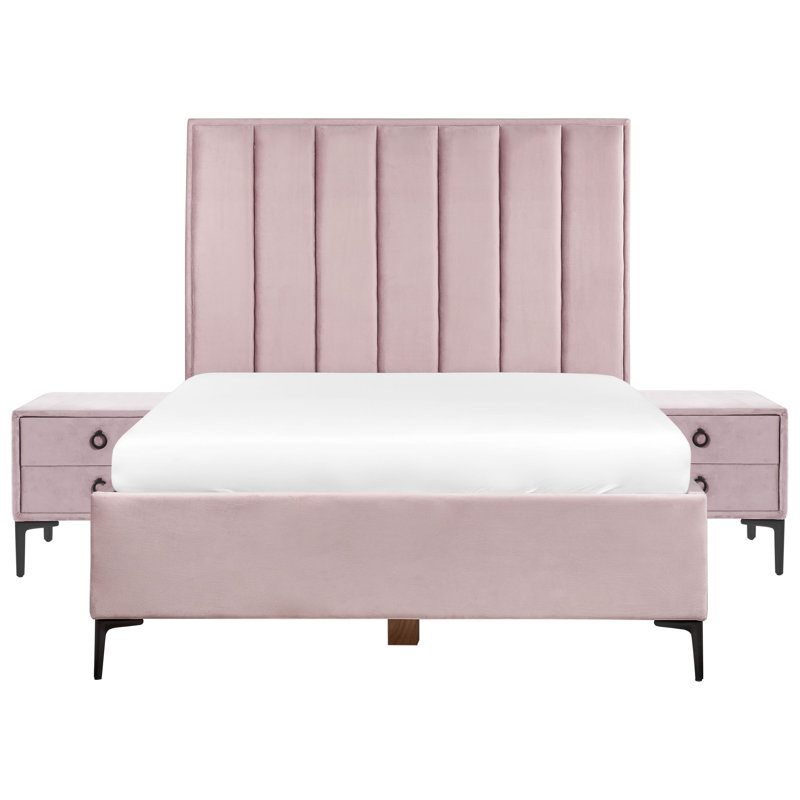 Bebhinn Solid Wood Piece Bedroom Set, Double (4'6), Pink