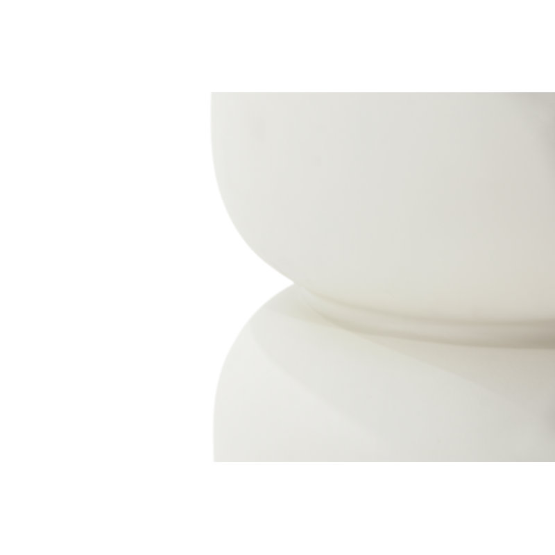 Chronos 18" Round Concrete Side Table, Cream White