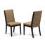 L'ensemble de 3 tables de salle à manger modernes comprend 1 table de salle à manger à abattants et 2 chaises rembourrées en tissu de lin gris avec dossier haut - finition noyer d'acacia-1945111984-1945111987-1945111997